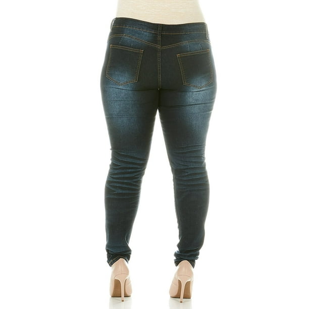 Ladies High Waisted Black Skinny Jeans Stretch Denim Jeggings Size 8-16 31,22